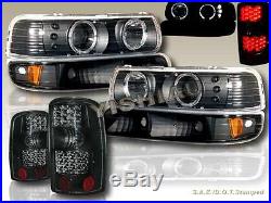 00-06 Chevy Tahoe Suburban Halo Projector Headlights + Bumper + Led Tail Lights