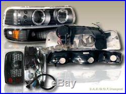 00-06 Chevy Tahoe Suburban Halo Projector Headlights + Bumper + Led Tail Lights