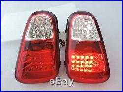 01-04 Mini Cooper R50 R52 R53 Jcw Red Clear Jdm Led Tail Lights Rear Lamps
