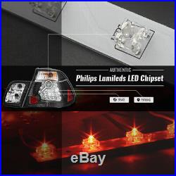 02-05 E46 3-Series 325 330 4DR Tail Light Black LED Signal Brake Lamp Pair LH+RH