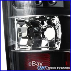03-06 Chevy Silverado 04-06 GMC Sierra LED Black Tail Lights Rear Brake Lamps