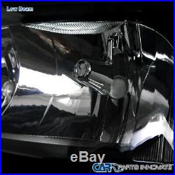 03-07 Chevy Silverado Pickup Black Headlights+Bumper Lamps+LED Rear Tail Lights