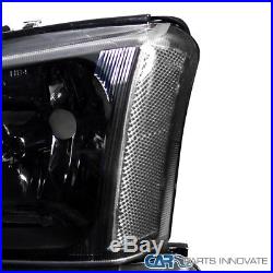 03-07 Chevy Silverado Pickup Black Headlights+Bumper Lamps+LED Rear Tail Lights