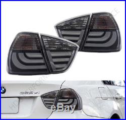 05-08 BMW 3-Series E90 4DR Sedan Smoke Lens New Generation LED Tail Lights Pair
