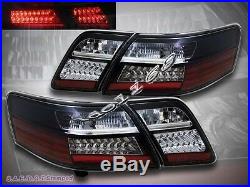07-09 Toyota Camry Black Euro LED Tail Lights Brake Lamps