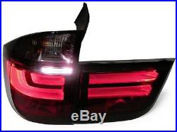 07-12 BMW E70 X5 LCI Style Light Bar LED Smoke Tail Lights + LED Side Markers