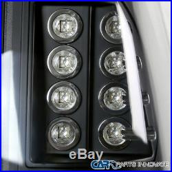 07-12 Chevy Avalanche Smoke LED Halo Projector Headlights+Black LED Tail Lights