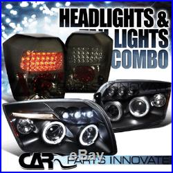 07-12 Dodge Caliber Black Halo LED Projector Headlights+Smoke LED Tail Lamp