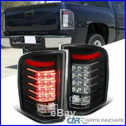 07-13 Chevy Silverado 1500 07-14 2500HD 3500HD Black LED Brake Tail Lights Lamps