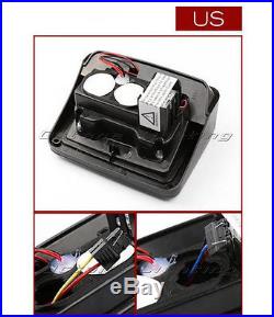 07-16 Jeep Wrangler JK Black LED Rear Tail Light Brake Turn Signal Reverse Pair