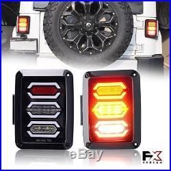 07-17 Jeep Wrangler LED Tail Light JK Rear Brake Reverse Turn Signal Lamp 2Pcs