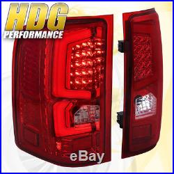 07-2013 Silverado 1500 New Generation Replacement Led C-Streak Tail Lights Red