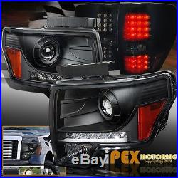 09-14 Ford F150 Super Bright LED DRL Projector Head Lights + Rear LED Tail Lamps
