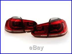 10-14 VW MK6 Golf/GTI R Euro LED Taillights With Adapter Harness Red Cherry
