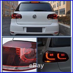 10-14 VW MK6 Golf/GTI R LED Taillights Error Free Plug and Play- Dark Cherry