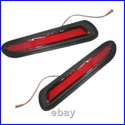 12V 2x Red Lens LED Car Rear Bumper Reflectors Taillight Brake Fog Warning Light