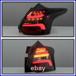 12-14 Ford Focus Hatchback Black Smoke LED Bar Sequential Signal Tail Light