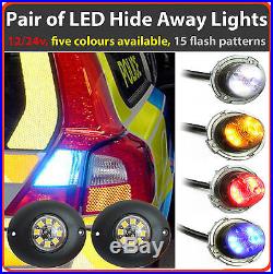 12v 24v Flashing LED HIDE AWAY LIGHTS, Light Bar Recovery Strobe Amber beacon