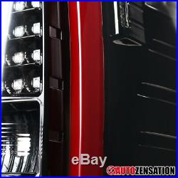 14-18 GMC Sierra 1500 2500 3500 Black LED Tail Lights Clear Lens Brake Lamps