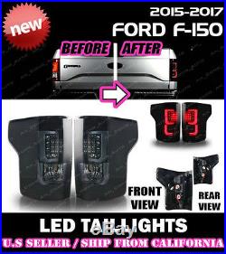 15 16 17 FORD F150 F-150 LED Tail Lights Taillights (BLACK / SMOKE)