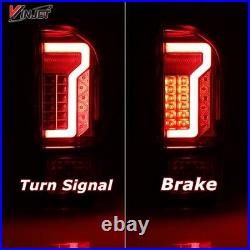 16-21 For Toyota Tacoma Black Clear DRL LED Tube Tail Lights Rear Brake Lamps
