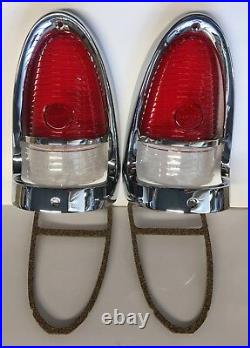1955 Chevrolet RED Tail Light Lens Bezels KIT 10 pc Bel Air FREE SHIPPING