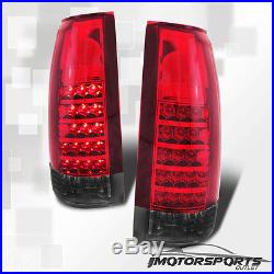 1988-1998 Chevy/GMC C/K 1500 2500 3500 Truck LED Red Smoke Tail Lights Lamps Set