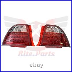 1994-1995 94-95 Honda Accord LED Taillight Tail Light Lamp Pair Set RED Chrome