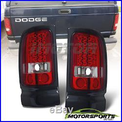 1994-2001 Dodge Ram 1500/1994-2002 Ram 2500 3500 Red Clear LED Brake Tail Lights