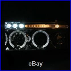 1994-2001 Ram 1500 2500 3500 Dual Halo Projector LED Headlights+Clear Tail Lamps