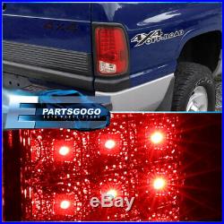 1994-2002 Dodge Ram 1500 2500 3500 Chrome Housing Led Red Lens Tail Lights