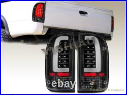 1995-2000 Toyota Tacoma Pick Up Tail Lights Black 1996 1997 1998 LED BAR