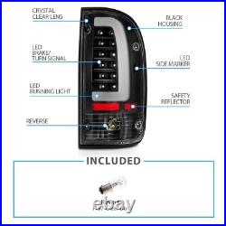 1995-2000 Toyota Tacoma Pick Up Tail Lights Black 1996 1997 1998 LED BAR