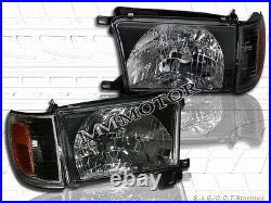 1996-1998 TOYOTA 4RUNNER BLACK STYLE HEADLIGHTS With CORNERS + LED TAIL LIGHTS BLK