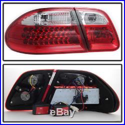 1996-2002 Mercede-Benz W210 E300 E320 E430 E55 Red Clear LED Tail Lights Lamps