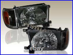 1996-98 Toyota 4runner Jdm Black Headlights Corner Lights + Led Tail Light Black