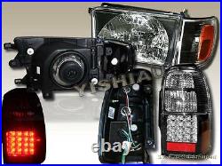 1996-98 Toyota 4runner Jdm Black Headlights Corner Lights + Led Tail Light Black