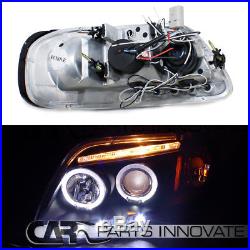 1997-2002 Ford Expedition Black Halo LED Projector Headlights+Tail Lamp