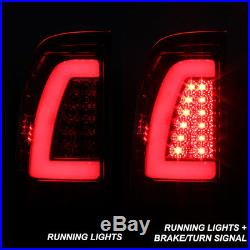 1997-2003 Ford F150 1999-2007 F250 F350 Red Clear LED Tube Tail Lights Lamps Set