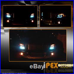 1997-2003 Ford F150 Dual Halo LED Projector Black Headlights + Smoke Tail Lights
