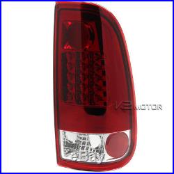 1997-2003 Ford F150 F250 LED Red Lens Tail Lights Set