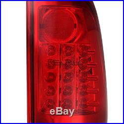 1997-2003 Ford F150 F250 LED Red Lens Tail Lights Set