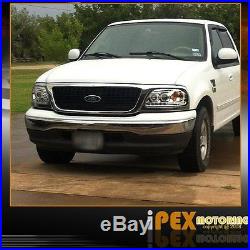 1997-2003 Ford F150 F-150 Twin Halo Projector LED Headlight + Tail Lights Chrome