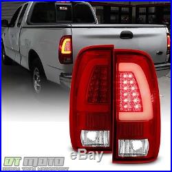 1997-2003 Ford F-150 1999-2007 F-250 F-350 Red LED Light Tube Tail Lights Lamps