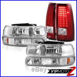 1999-2000-2001-2002 Chevy Silverado Signal Bumper Headlights LED Red Taillights