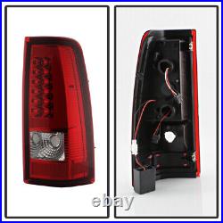1999-2002 Chevy Silverado 1500 99-06 GMC Sierra Red LED Tube Tail Lights Lamps