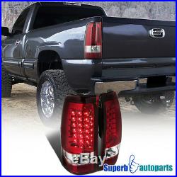 1999-2002 Chevy Silverado/ GMC Sierra 1500 2500 LED Tail Brake Lights Red Lens