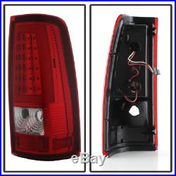 1999-2002 Chevy Silverado GMC Sierra Red LED Tube Tail Lights+LED 3rd Brake Lamp