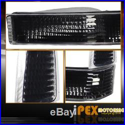 1999-2004 FORD F250 F350 Super-Duty LED Black Headlights+Signal+Smoke Tail Light