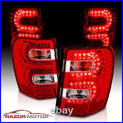 1999-2004 For Jeep Grand Cherokee Red Euro LED Rear Brake Tail Lights Pair
